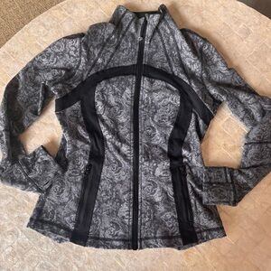 Lululemon Define Jacket brushed Rose Herringbone Black Size 10 luon full zip-up